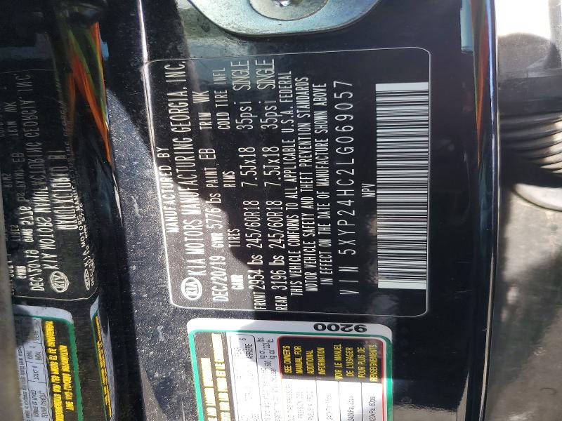 56119986 :رقم المزاد ، 5XYP24HC2LG069057 vin ، 2020 Kia Telluride مزاد بيع