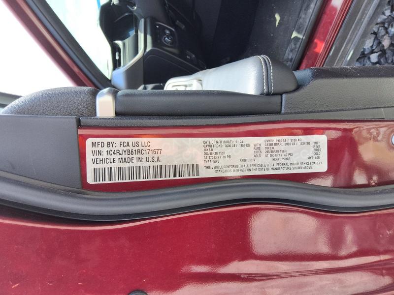 Продажа на аукционе авто 2024 Jeep Grand Cherokee, vin: 1C4RJYB61RC171677, номер лота: 56168016