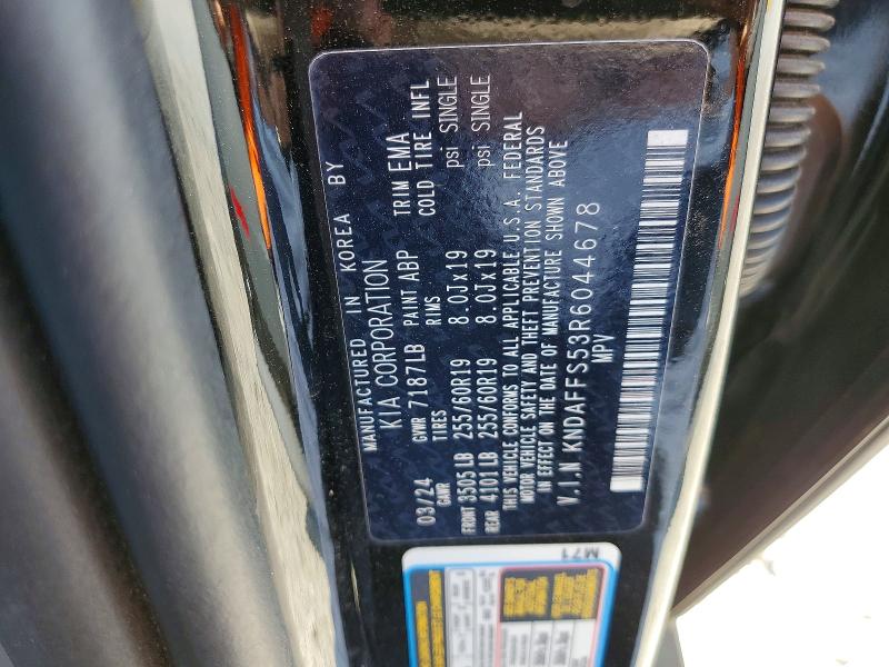 Продаж на аукціоні авто 2024 Kia Ev9, vin: KNDAFFS53R6044678, номер лоту: 76296865