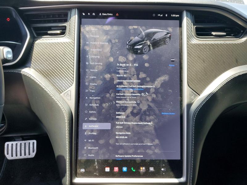 2021 Tesla Model S მანქანა იყიდება აუქციონზე, vin: 5YJSA1E43MF423380, აუქციონის ნომერი: 55716416