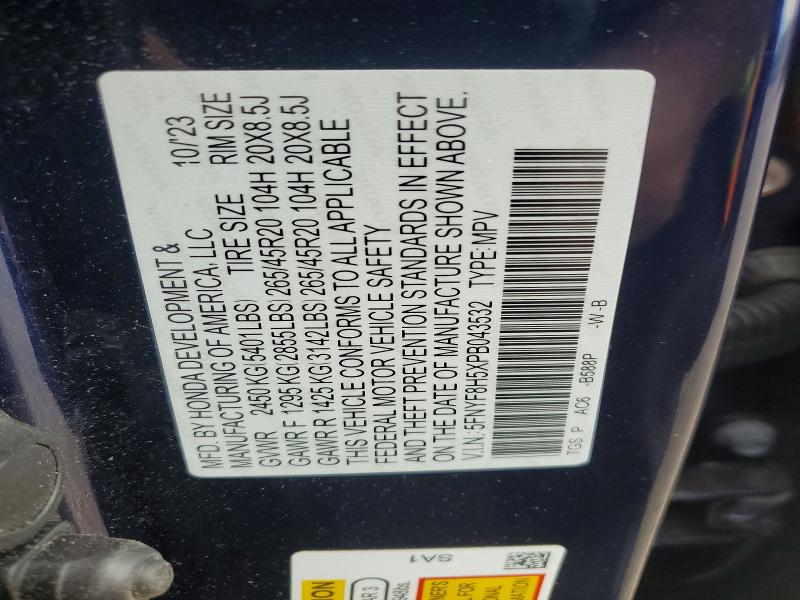 Продаж на аукціоні авто 2023 Honda Passport, vin: 5FNYF8H5XPB043532, номер лоту: 58117266