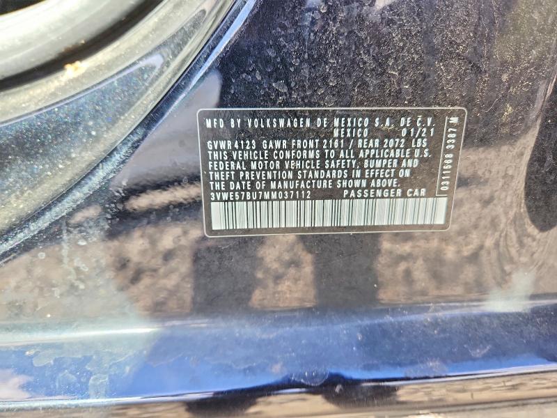Продаж на аукціоні авто 2021 Volkswagen Jetta, vin: 3VWE57BU7MM037112, номер лоту: 55851496