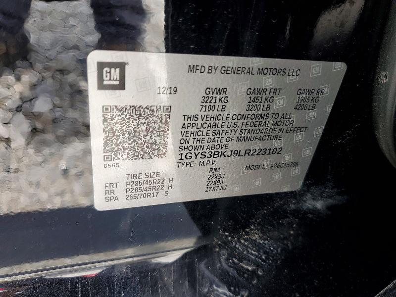 2020 Cadillac Escalade მანქანა იყიდება აუქციონზე, vin: 1GYS3BKJ9LR223102, აუქციონის ნომერი: 57471266