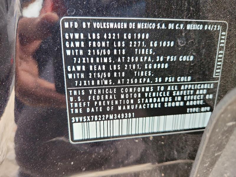 Aukcja sprzedaży 2023 Volkswagen Taos, vin: 3VVSX7B22PM349391, numer aukcji: 54820666