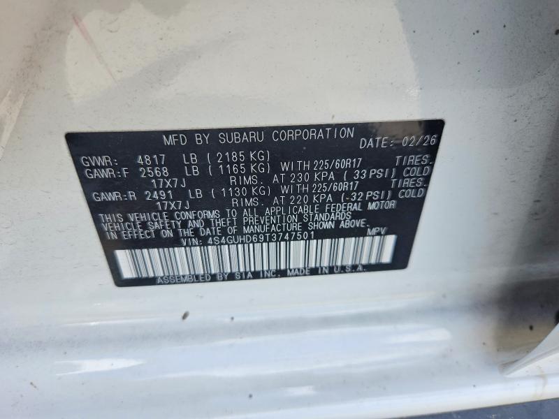 Aukcja sprzedaży 2026 Subaru Crosstrek, vin: 4S4GUHD69T3747501, numer aukcji: 58405996