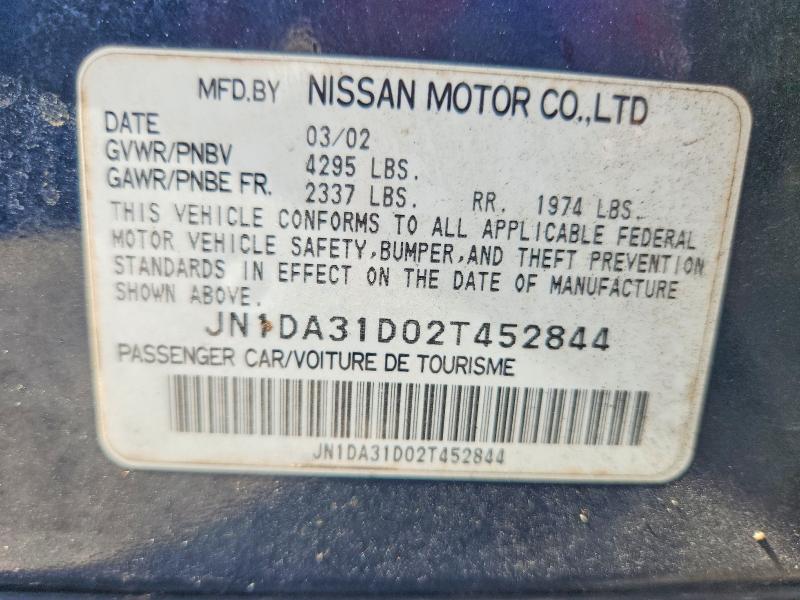 Продаж на аукціоні авто 2002 Nissan Maxima, vin: JN1DA31D02T452844, номер лоту: 55434846