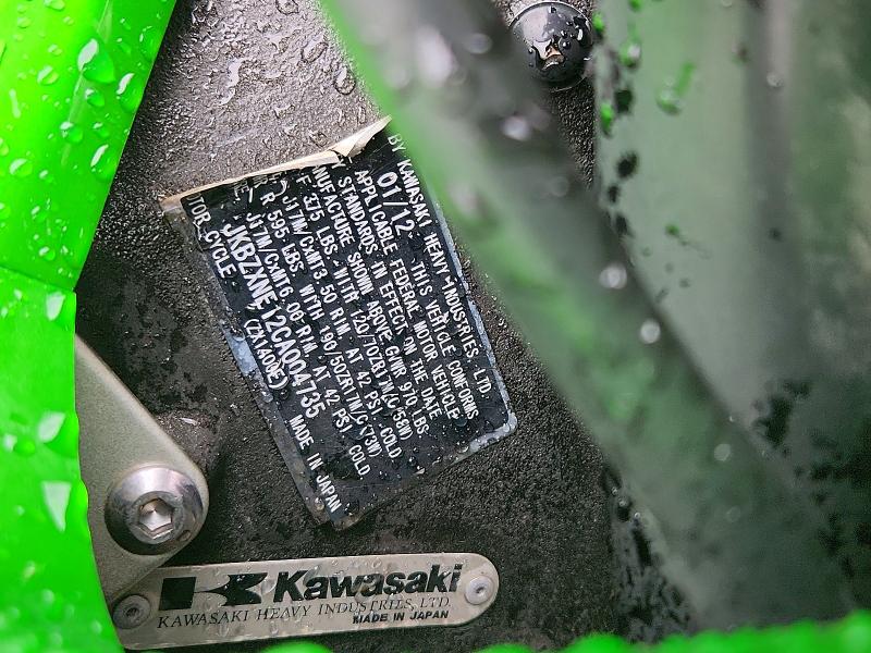 58554046 :رقم المزاد ، JKBZXNE12CA004735 vin ، 2012 Kawasaki Zx1400 مزاد بيع