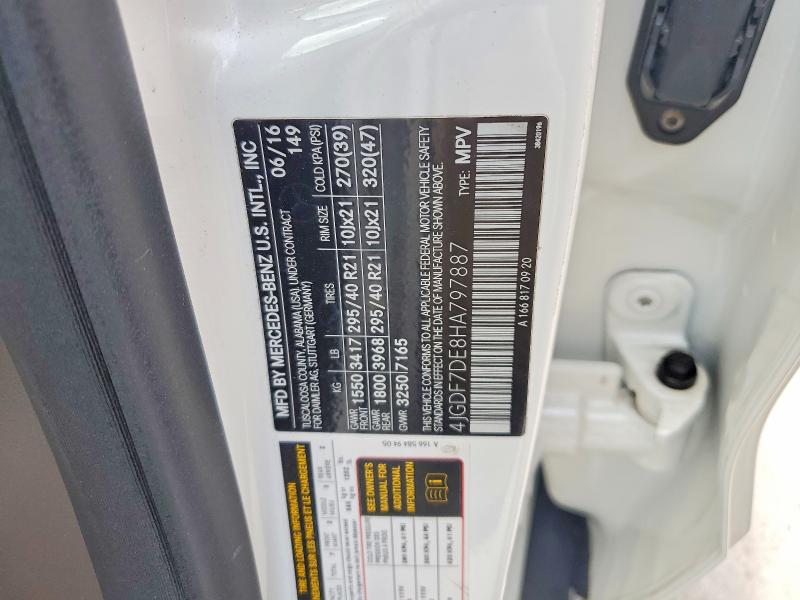 Продаж на аукціоні авто 2017 Mercedes-benz Gls, vin: 4JGDF7DE8HA797887, номер лоту: 76292665