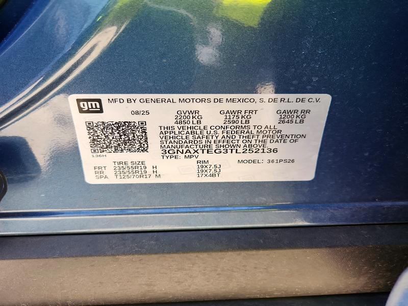 51921536 :رقم المزاد ، 3GNAXTEG3TL252136 vin ، 2026 Chevrolet Equinox مزاد بيع
