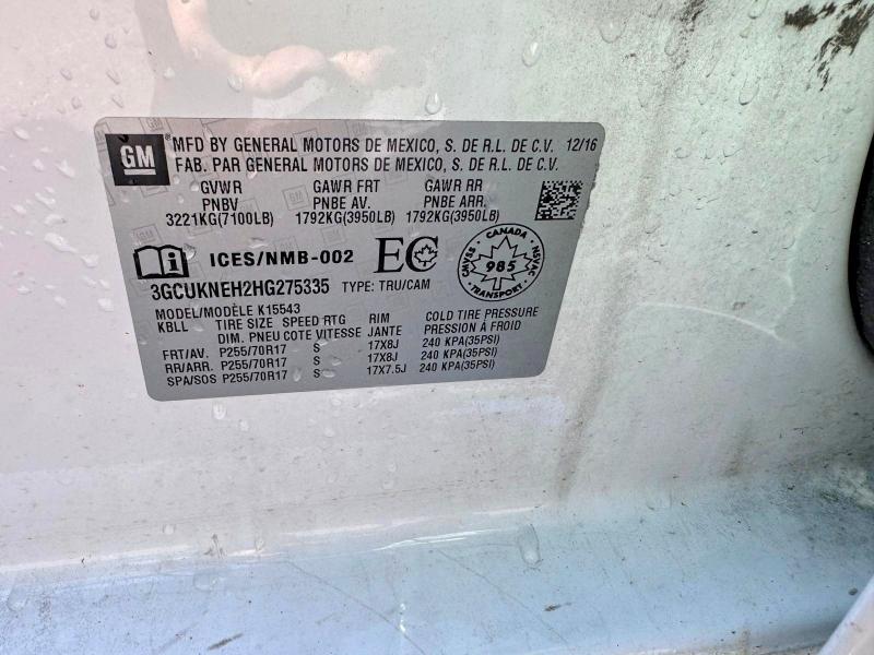 Aukcja sprzedaży 2017 Chevrolet Silverado, vin: 3GCUKNEH2HG275335, numer aukcji: 56041316