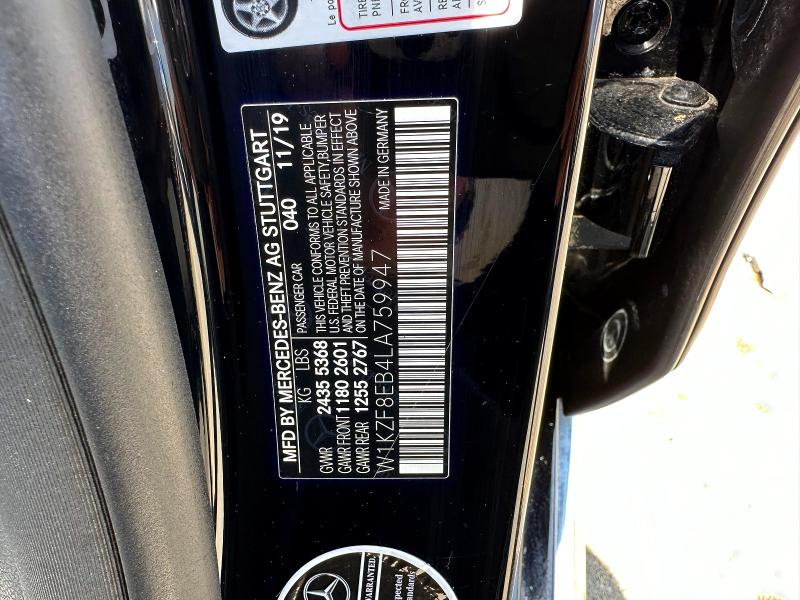 Aukcja sprzedaży 2020 Mercedes-benz E, vin: W1KZF8EB4LA759947, numer aukcji: 55092756