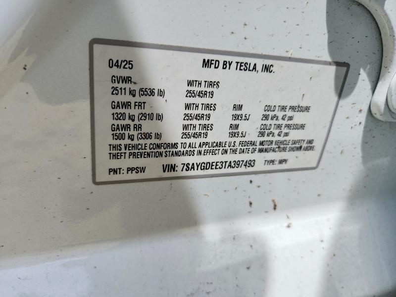 Продажа на аукционе авто 2026 Tesla Model Y, vin: 7SAYGDEE3TA397493, номер лота: 55508346