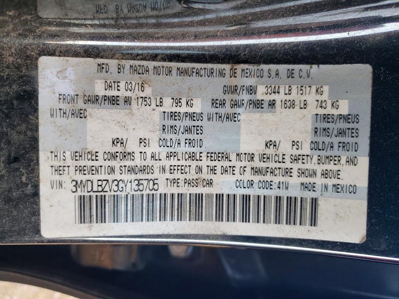 Продажа на аукционе авто 2016 Scion Ia, vin: 3MYDLBZV3GY135705, номер лота: 58566446