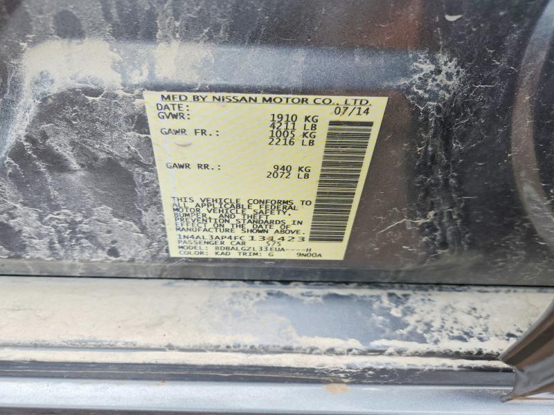 Продажа на аукционе авто 2015 Nissan Altima, vin: 1N4AL3AP4FC131423, номер лота: 56827546