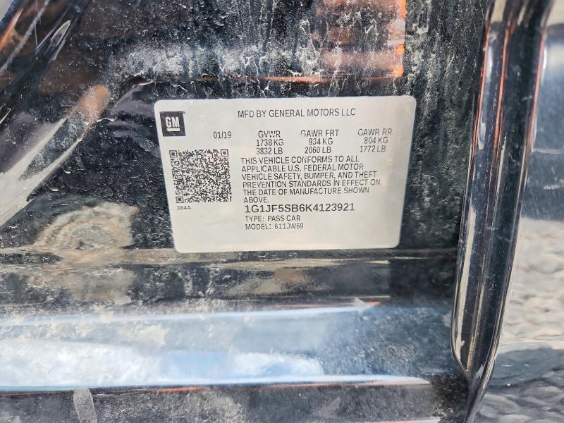 58462946 :رقم المزاد ، 1G1JF5SB6K4123921 vin ، 2019 Chevrolet Sonic مزاد بيع