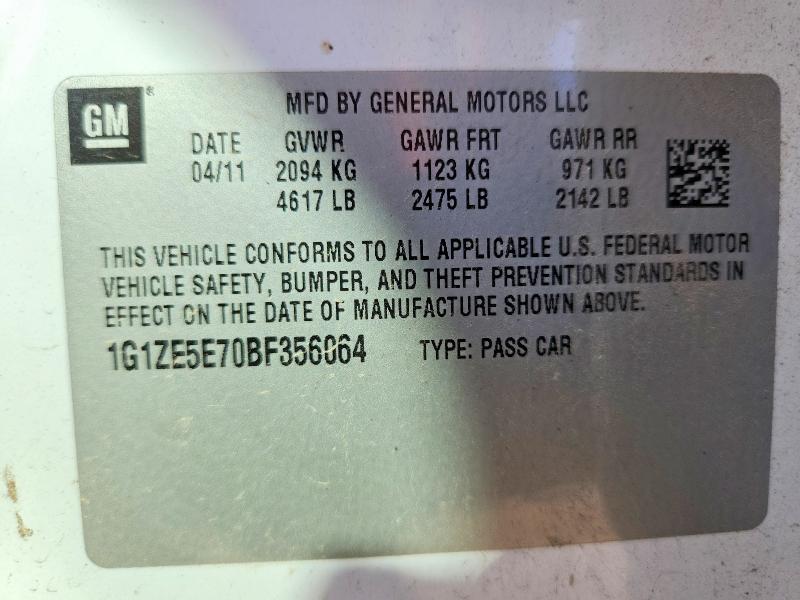 2011 Chevrolet Malibu მანქანა იყიდება აუქციონზე, vin: 1G1ZE5E70BF356064, აუქციონის ნომერი: 57877526
