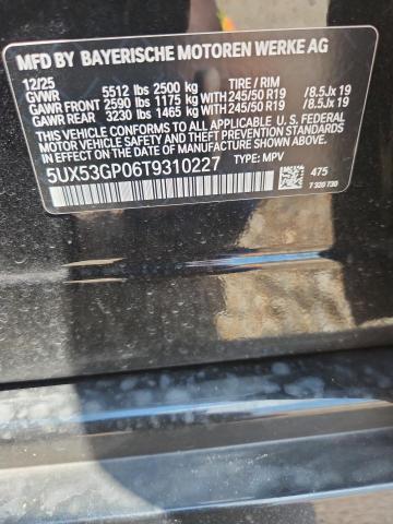 2026 Bmw X3 მანქანა იყიდება აუქციონზე, vin: 5UX53GP06T9310227, აუქციონის ნომერი: 55390156