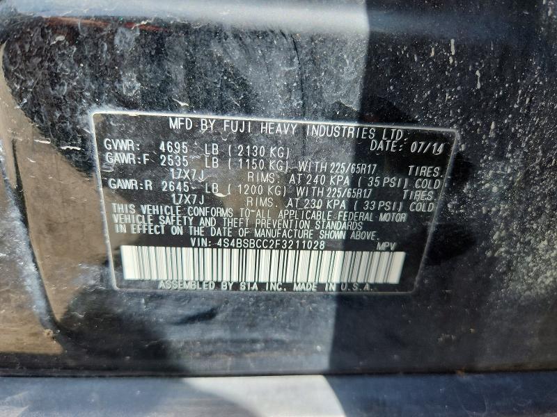 58817856 :رقم المزاد ، 4S4BSBCC2F3211028 vin ، 2015 Subaru Outback مزاد بيع