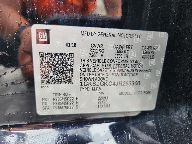 Aukcja sprzedaży 2018 Gmc Yukon Xl, vin: 1GKS1GKC4JR253300, numer aukcji: 56353916