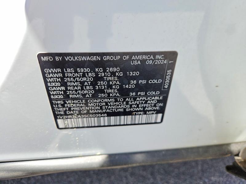 Aukcja sprzedaży 2025 Volkswagen Atlas, vin: 1V2HR2CA3SC503546, numer aukcji: 57918086