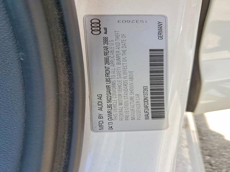56434476 :رقم المزاد ، WAUF2AFC0DN137263 vin ، 2013 Audi S6 مزاد بيع