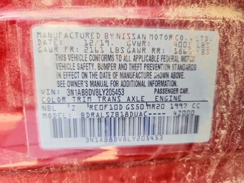 2020 Nissan Sentra მანქანა იყიდება აუქციონზე, vin: 3N1AB8DV8LY205453, აუქციონის ნომერი: 58091006