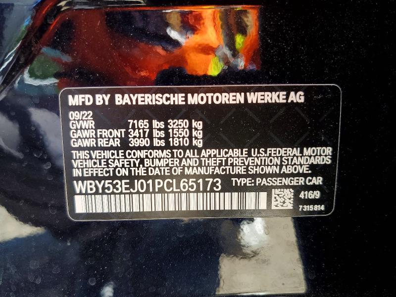 Aukcja sprzedaży 2023 Bmw I7, vin: WBY53EJ01PCL65173, numer aukcji: 55500346