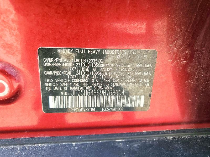 Продаж на аукціоні авто 2009 Subaru Forester, vin: JF2SH64669H768004, номер лоту: 56687686
