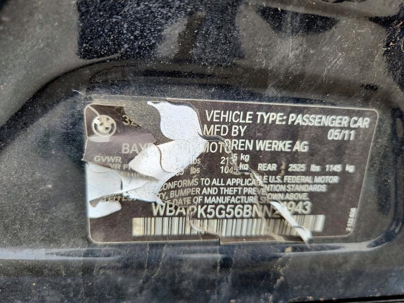 2011 Bmw 328 მანქანა იყიდება აუქციონზე, vin: WBAPK5G56BNN24943, აუქციონის ნომერი: 56631486