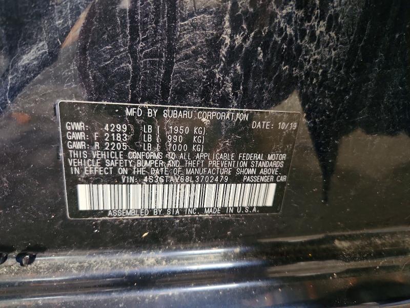 58025566 :رقم المزاد ، 4S3GTAV68L3702479 vin ، 2020 Subaru Impreza مزاد بيع