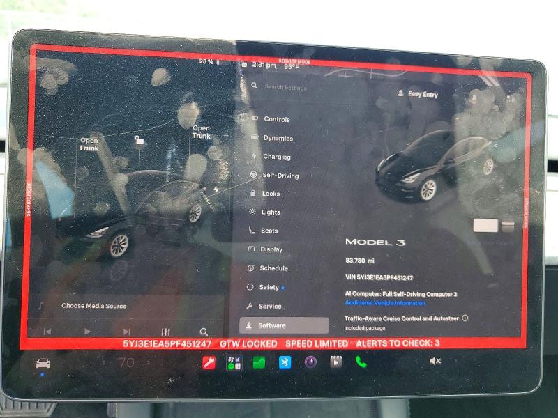 Aukcja sprzedaży 2023 Tesla Model 3, vin: 5YJ3E1EA5PF451247, numer aukcji: 58955816