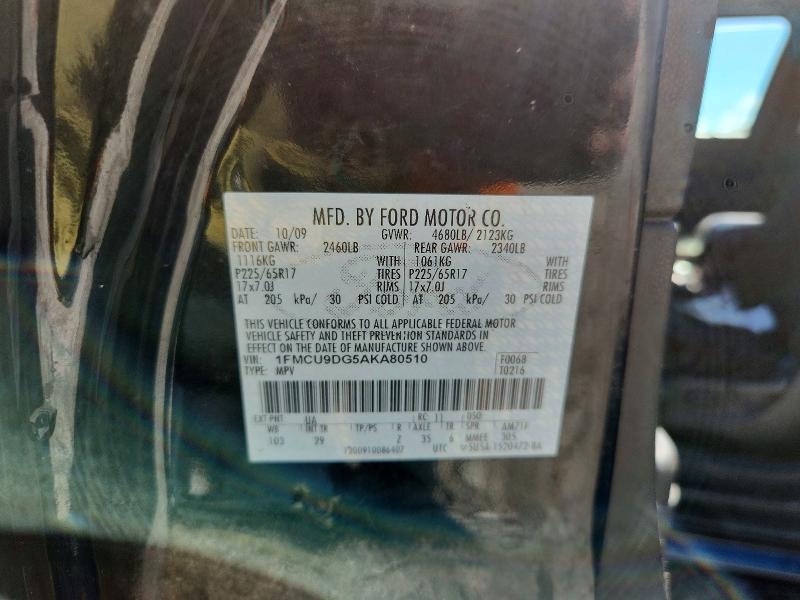 Aukcja sprzedaży 2010 Ford Escape, vin: 1FMCU9DG5AKA80510, numer aukcji: 57031316