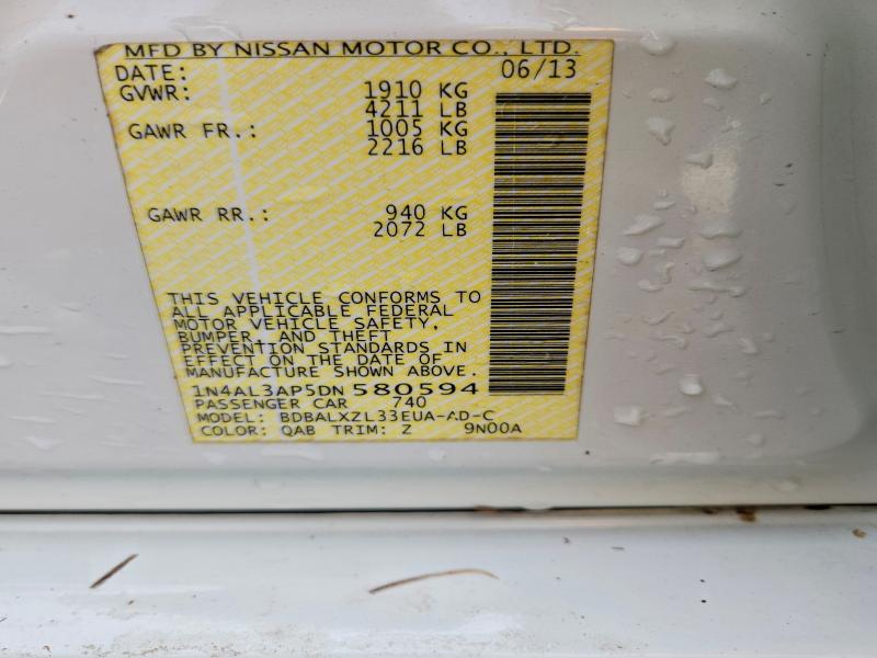 Продажа на аукционе авто 2013 Nissan Altima, vin: 1N4AL3AP5DN580594, номер лота: 58255666
