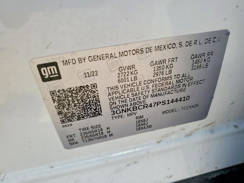 Aukcja sprzedaży 2023 Chevrolet Blazer, vin: 3GNKBCR47PS144410, numer aukcji: 57412406