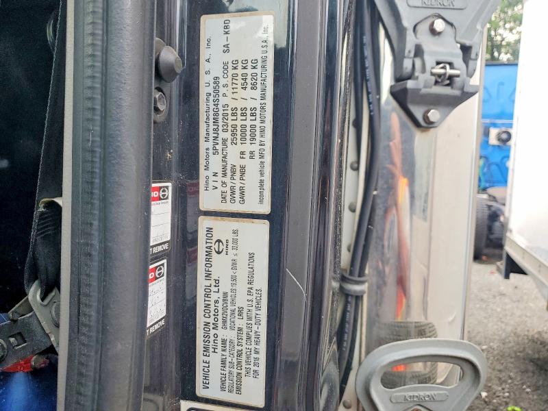 Продаж на аукціоні авто 2016 Hino 258/268, vin: 5PVNJ8JM8G4S50589, номер лоту: 57932956