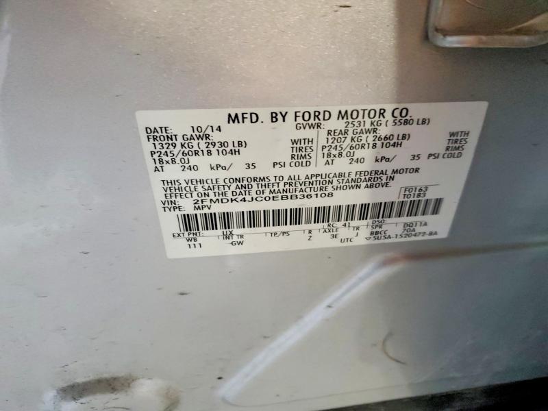 Aukcja sprzedaży 2014 Ford Edge, vin: 2FMDK4JC0EBB36108, numer aukcji: 58326546