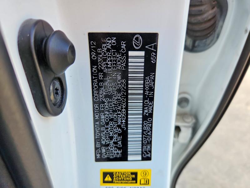 Aukcja sprzedaży 2013 Lexus Ct, vin: JTHKD5BH6D2127258, numer aukcji: 56368816