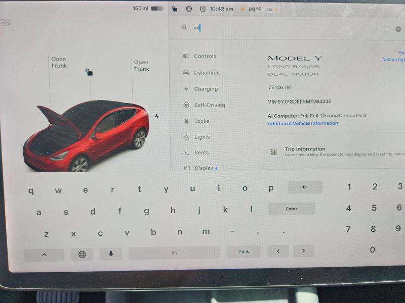 Aukcja sprzedaży 2021 Tesla Model Y, vin: 5YJYGDEE9MF264335, numer aukcji: 97683935