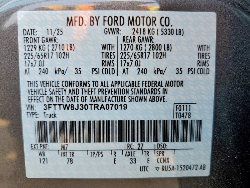 Продаж на аукціоні авто 2026 Ford Maverick, vin: 3FTTW8J30TRA07019, номер лоту: 56717806