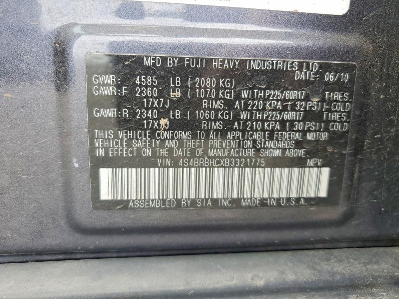 Aukcja sprzedaży 2011 Subaru Outback, vin: 4S4BRBHCXB3321775, numer aukcji: 56176126