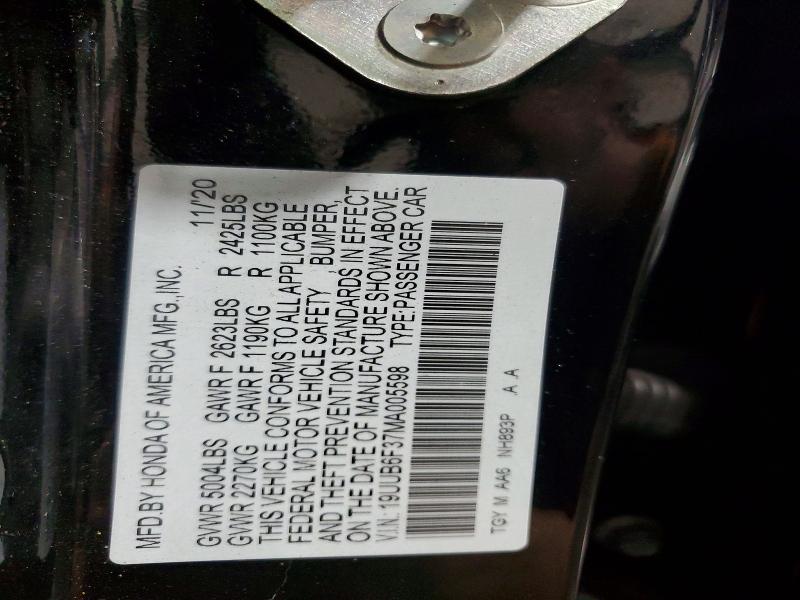 57706666 :رقم المزاد ، 19UUB6F37MA005598 vin ، 2021 Acura Tlx مزاد بيع