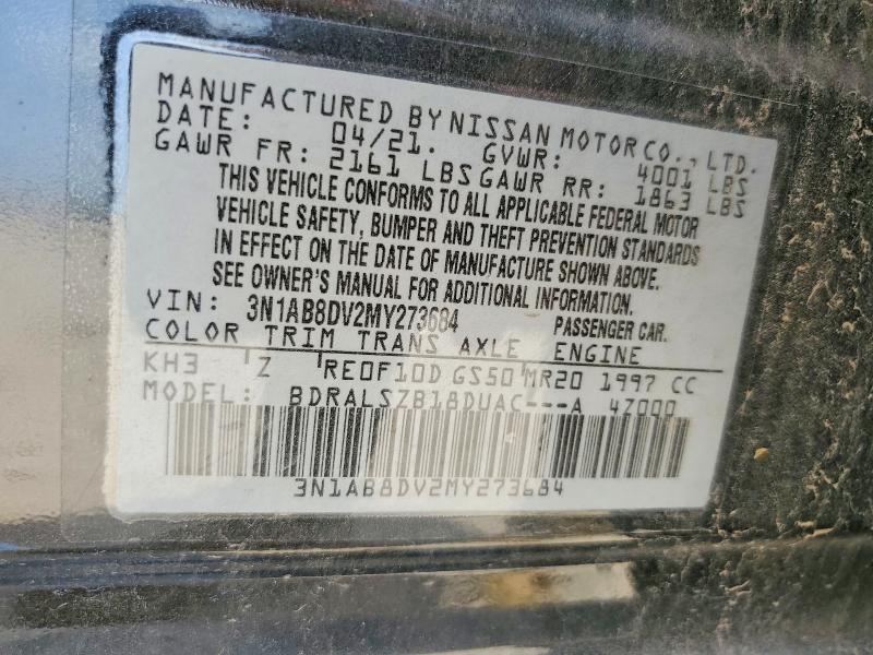 58443916 :رقم المزاد ، 3N1AB8DV2MY273684 vin ، 2021 Nissan Sentra مزاد بيع