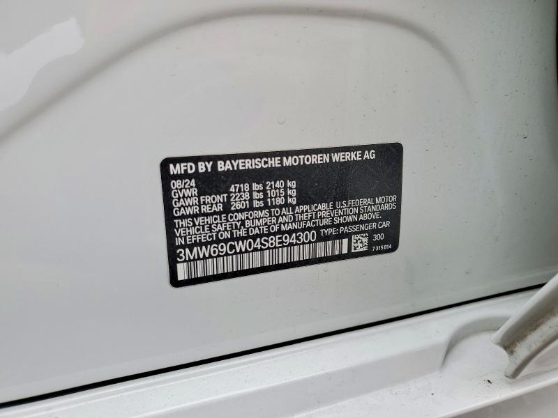 Aukcja sprzedaży 2025 Bmw 330i, vin: 3MW69CW04S8E94300, numer aukcji: 58804996