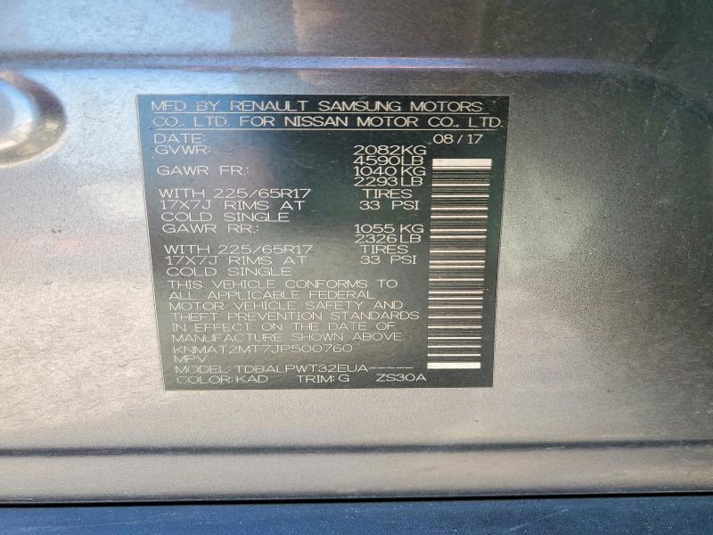 56499436 :رقم المزاد ، KNMAT2MT7JP500760 vin ، 2018 Nissan Rogue مزاد بيع