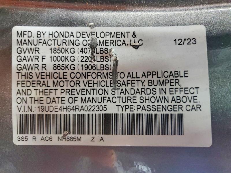 Aukcja sprzedaży 2024 Acura Integra, vin: 19UDE4H64RA022305, numer aukcji: 55736216