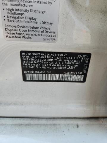2010 Volkswagen Cc მანქანა იყიდება აუქციონზე, vin: WVWNN7AN4AE561056, აუქციონის ნომერი: 56679816