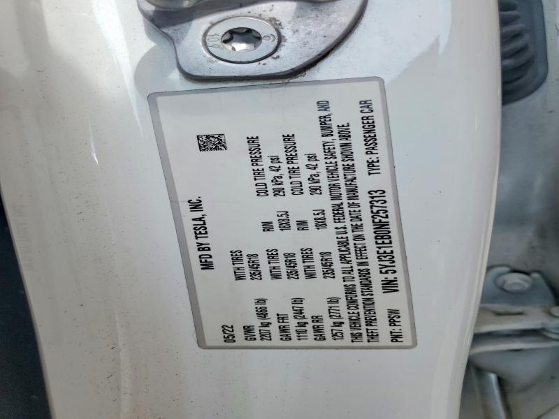 Aukcja sprzedaży 2022 Tesla Model 3, vin: 5YJ3E1EB0NF257313, numer aukcji: 57664636
