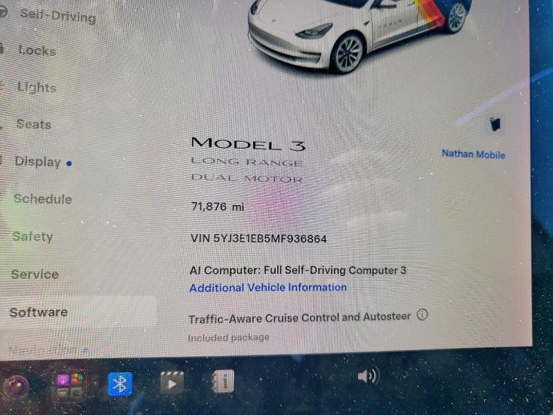 Aukcja sprzedaży 2021 Tesla Model 3, vin: 5YJ3E1EB5MF936864, numer aukcji: 56183296