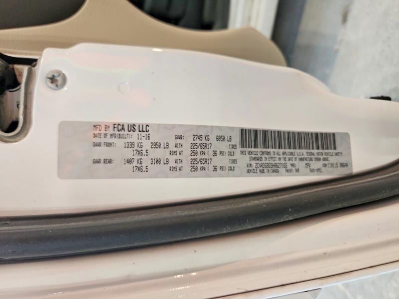 2017 Dodge Grand Caravan მანქანა იყიდება აუქციონზე, vin: 2C4RDGBG9HR627165, აუქციონის ნომერი: 58036796