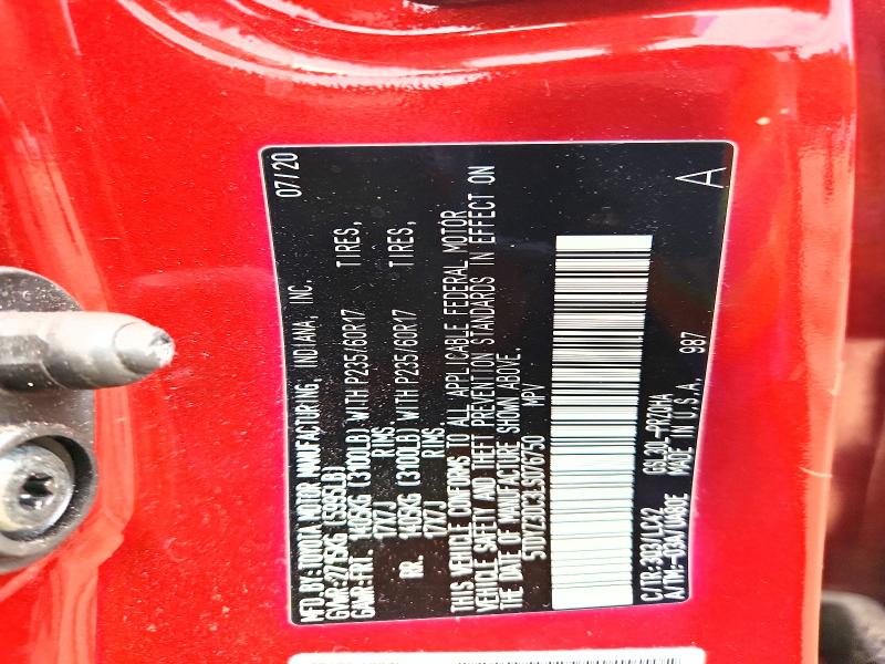 Aukcja sprzedaży 2020 Toyota Sienna, vin: 5TDYZ3DC3LS076750, numer aukcji: 56896256